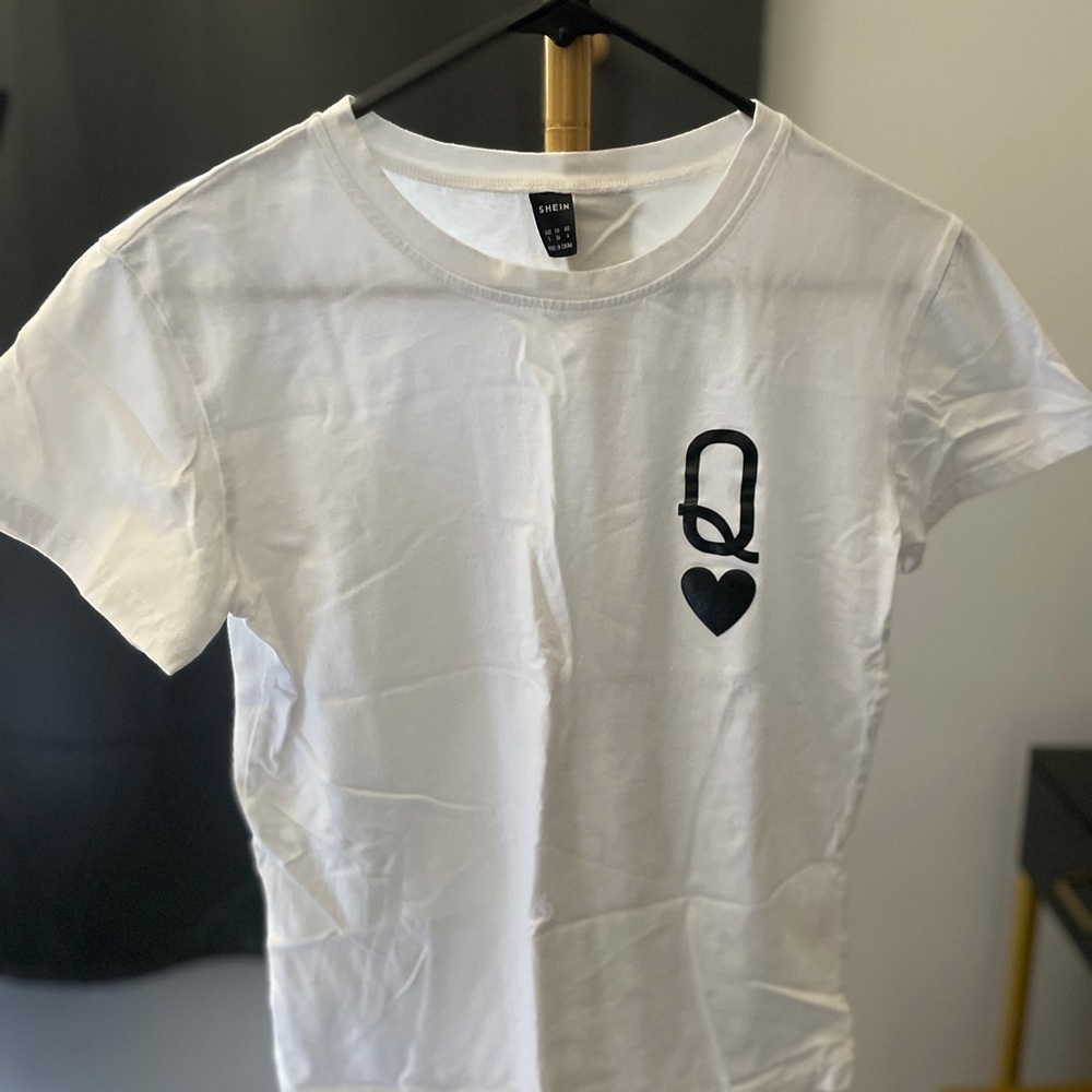 SHEIN White Tee with Black Graphic